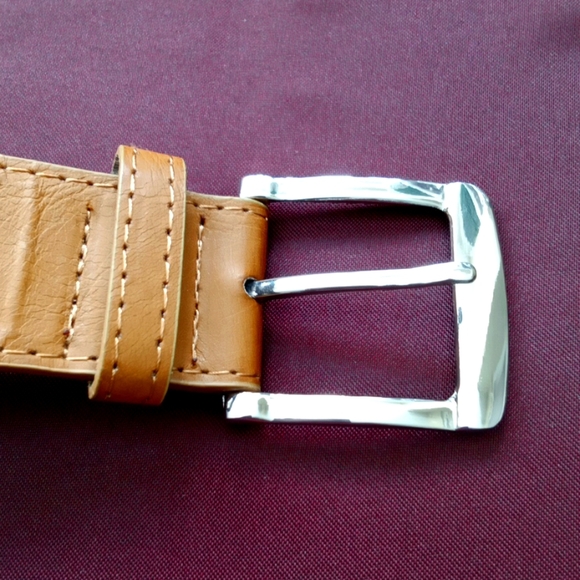 Free w/addtl purchase. Gently used Cognac Colored Silver Studded Belt. - Picture 4 of 8